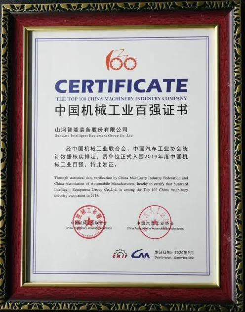 2019年中国机械工业百强颁布，Z6官网智能排名52位